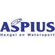 Logo van Aspius hengelsport met visafbeelding boven de tekst.