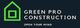 Green Pro Construction logo with a green house icon and the text "Open Your Mind".