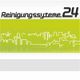 Grünes Logo „Reinigungssysteme 24“ mit stilisiertem Stadtbild im Hintergrund.