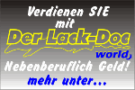 Text in der Werbung "Verdienen SIE mit Der Lack-Doc nebenberuflich Geld! mehr unter...".