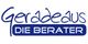 Textlogo "Geradeaus DIE BERATER" in blauer Schrift auf weißem Hintergrund.