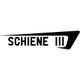 Logo mit dem Text "SCHIENE III" in schwarzer Schrift und stilisiertem Design.