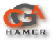 Logo mit großen Buchstaben "C", "G" und "A" in Orange über "HAMER" in schwarzer Schrift.