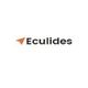 "Eculides logo with an orange triangular arrow on white background."