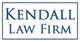 Text logo of "Kendall Law Firm" in blue, inside a rectangular border on a white background.