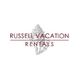 Russell Vacation Rentals logo with a seashell between the text lines.