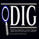 Logo of Dexter Investigative Group with a magnifying glass forming the letter "D".