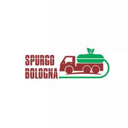 Logo di Spurgo Bologna con un camion stilizzato e una foglia verde sopra.