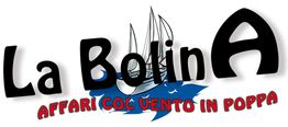 Logo "La Bolina" con barca a vela e testo "Affari col vento in poppa".