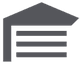 Icon of a building with horizontal lines, resembling a garage or storage door.