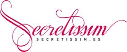 Logo con texto "Secretissim" en rojo y elegante, acompañado de "SECRETISSIM.ES" en negro.
