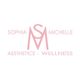 Logo of Sophia Michelle Aesthetics & Wellness with stylized initials in pink on white background.
