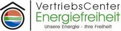 Logo: VertriebsCenter Energiefreiheit, Text: "Unsere Energie - Ihre Freiheit", mit buntem Symbol.
