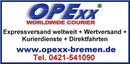 OPExx-Logo, Expressversand, Wertversand, Kurierdienste, Direktfahrten. Web: opexx-bremen.de