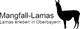 Schwarze Silhouette eines Lamas mit Text: "Mangfall-Lamas, Lamas erleben in Oberbayern"