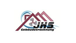 Logo von JHS Gebäudetrocknung mit einem stilisierten Dach und einem Ventilator-Symbol.