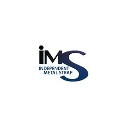 Logo of IMS with text "Independent Metal Strap" in black and blue.