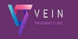 Colorful geometric logo with "Vein Treatment Clinic" text on a purple background.