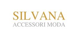 Logo con scritta "SILVANA ACCESSORI MODA" in caratteri eleganti dorati e grigi.