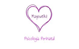 Corazón violeta con texto: "Mayeutiké Psicología Perinatal".