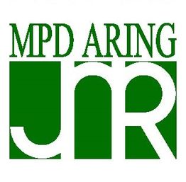 Logo con letras "MPD ARING" en verde con fondo blanco.