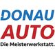 Logo von "Donau Auto", Text in Blau und Rot: "Die Meisterwerkstatt."
