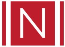 Red square with a large white letter "N" flanked by vertical white bars on each side.