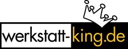 Logo mit Text "werkstatt-king.de" und einer Krone über "king".