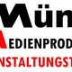 Logo mit Text: "Münch Medienproduktion Veranstaltungstechnik" in Schwarz und Rot.