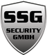 SSG Security GmbH Logo auf einem silbernen Schild.