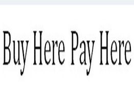 "Buy Here Pay Here" text in black font on a white background.