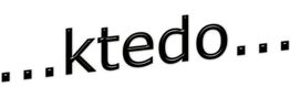 Schwarzer Text "ktedo" mit Punkten davor und danach auf weißem Hintergrund.