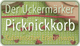 Text: "Der Uckermärker Picknickkorb - Kulinarischer Erlebnisweg" auf grünem Hintergrund.