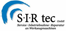 Logo von SIR tec GmbH mit blauem Halbkreis, beschreibt Service, Inbetriebnahme, Reparatur.