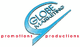 Logo mit "Globe Marketing" in Blau und "promotions" und "productions" in Rot darunter.