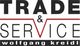 "Logo mit Text: Trade & Service Wolfgang Kreidl in Schwarz, Rot und Weiß."