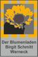 Gelbes Blumenlogo mit Text: "Der Blumenladen, Birgit Schmitt, Werneck" auf grauem Hintergrund.