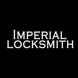 "Imperial Locksmith" text in bold white on a black background.