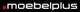 Logo mit weißem Schriftzug "moebelplus" auf schwarzem Hintergrund und einem roten Punkt.
