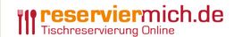 Logo von "reserviermich.de" mit Bestecksymbolen und dem Text "Tischreservierung Online".