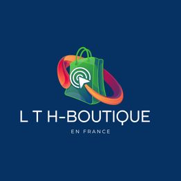 Logo de LTH-Boutique : sac vert, flèche, fond bleu. Texte : "L T H-BOUTIQUE EN FRANCE".