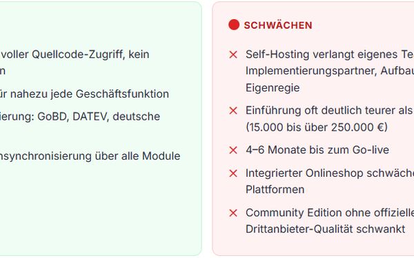Eine Pro und Contra Liste zum ERP-Systeme Hersteller Odoo.