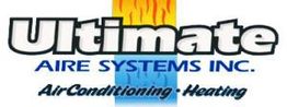 Logo for Ultimate Aire Systems Inc., featuring "Air Conditioning - Heating" text.