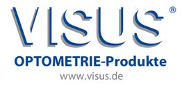 Logo mit Text: VISUS, OPTOMETRIE-Produkte, www.visus.de.