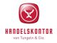 Rotes Logo mit weißem stilisiertem Symbol. Text: "Handelskontor von Tungeln & Cie."