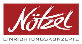 Logo mit Schriftzug "Nützel" und "Einrichtungskonzepte" auf rotem Hintergrund.