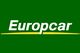 Logo de Europcar en fondo verde con texto blanco y una línea amarilla debajo.