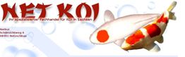Net Koi Logo mit bunten Koi-Fischen, Text "Ihr spezialisierter Fachhandel für Koi in Sachsen".