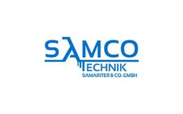 Logo mit blauem Text: "SAMCO TECHNIK, SAMARITER & CO. GMBH."