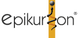 Logo mit Schriftzug "epikurion" und einer Schlange um einen Stab.